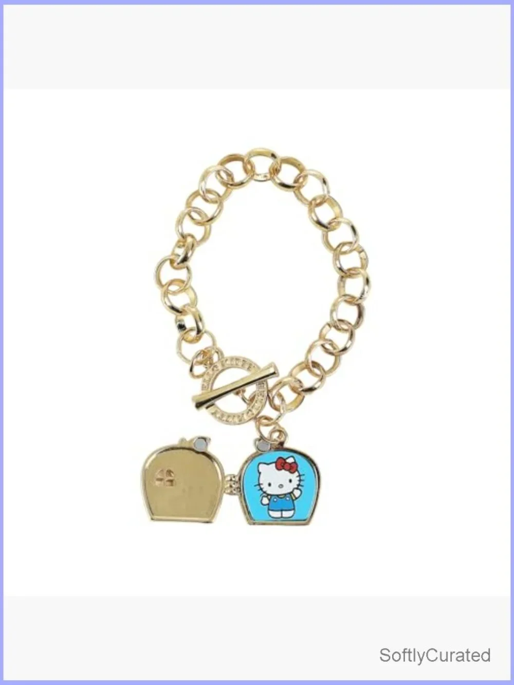 Hello Kitty Apple House Gold Locket Bracelet